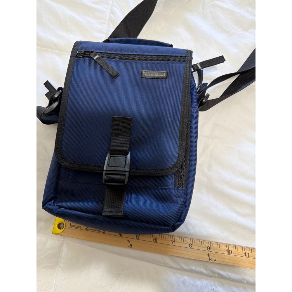 Eddie Bauer Navy Blue Nylon Crossbody Messenger Travel Bag Adjustable Gorpcore - Picture 9 of 10